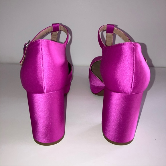 NIB Pop Westerly Barbie Hot Pink Satin Heels NEW Valentines Day Y2K Retro Shoes - Picture 5 of 17